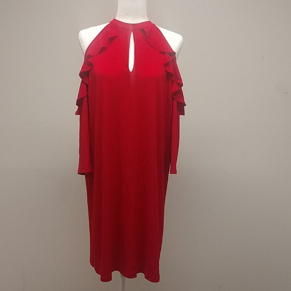 Keyhole, long sleeve Shift Dress